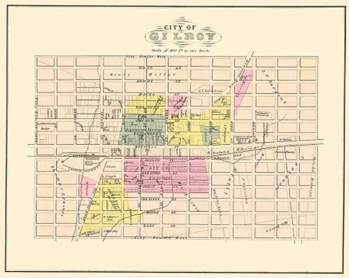 Gilroy California Landowner - Thomas 1876 Poster Print by Thomas Thomas # CAGA0001