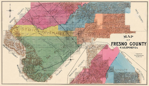 Fresno California - Thompson 1891 Poster Print by Thompson Thompson # CAFR0001