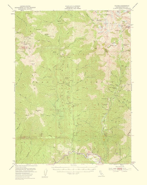 Helena California Quad - USGS 1959 Poster Print by USGS USGS # CAHE0002