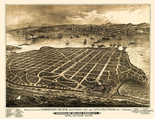 Coronado Beach California - Moore 1887 Poster Print by Moore Moore # CACO0011