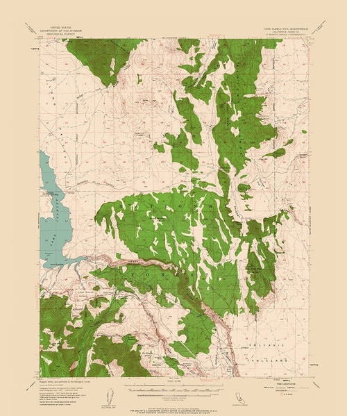 Casa Diablo Mountain California Quad - USGS 1953 Poster Print by USGS USGS # CACD0001