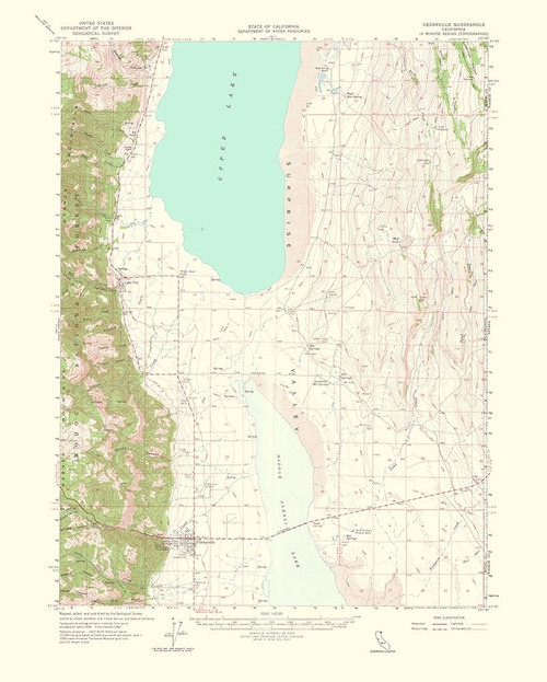 Cedarville California Quad - USGS 1964 Poster Print by USGS USGS # CACE0003