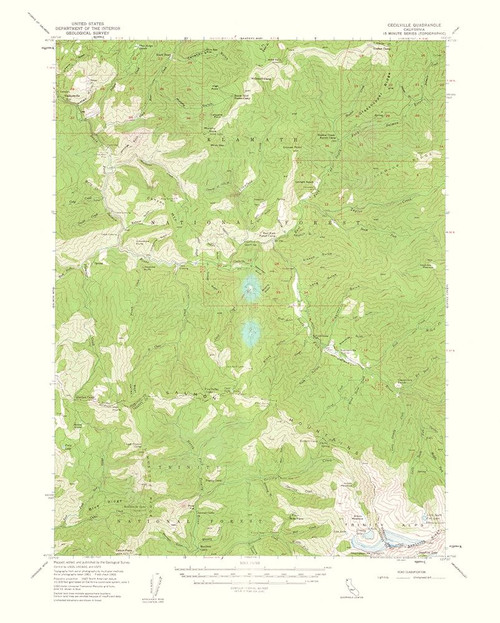 Cecilville California Quad - USGS 1961 Poster Print by USGS USGS # CACE0002