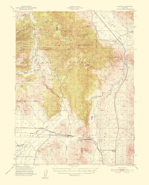 Chilcoot California Quad - USGS 1956 Poster Print by USGS USGS # CACH0006