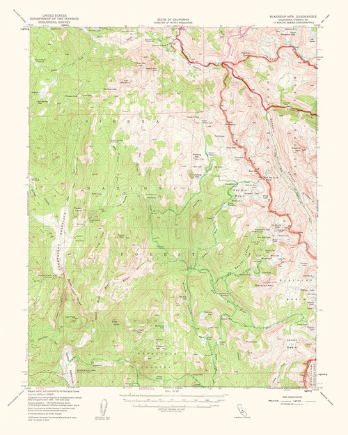 Blackcap Mountain California Quad - USGS 1962 Poster Print by USGS USGS # CABL0002