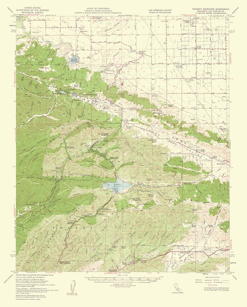 Bouquet Reservoir California Quad - USGS 1960 Poster Print by USGS USGS # CABO0007