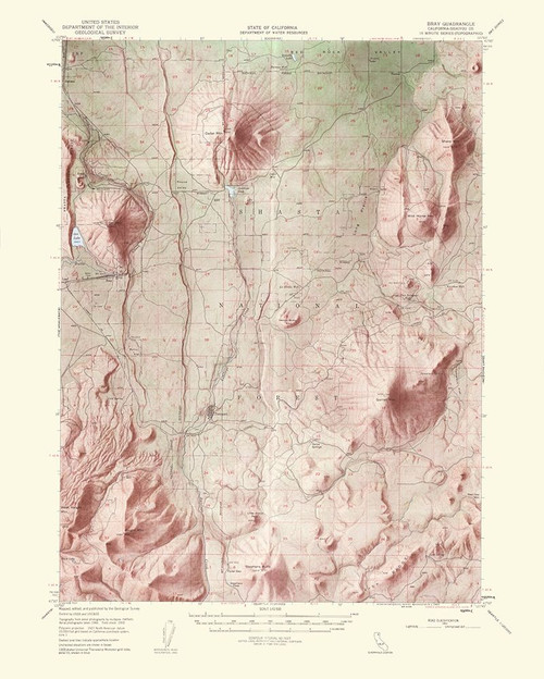 Bray California Quad - USGS 1963 Poster Print by USGS USGS # CABR0003