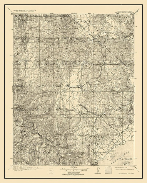 Bridgeport California Nevada Quad - USGS 1911 Poster Print by USGS USGS # CABR0001
