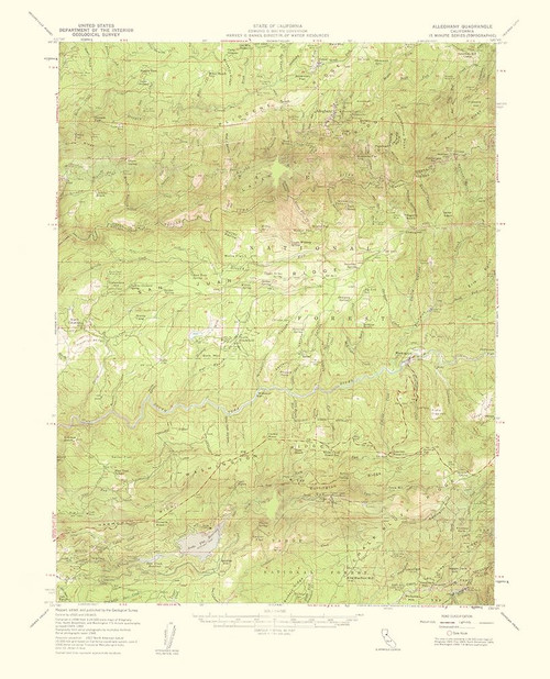Alleghany California Quad - USGS 1959 Poster Print by USGS USGS # CAAL0005