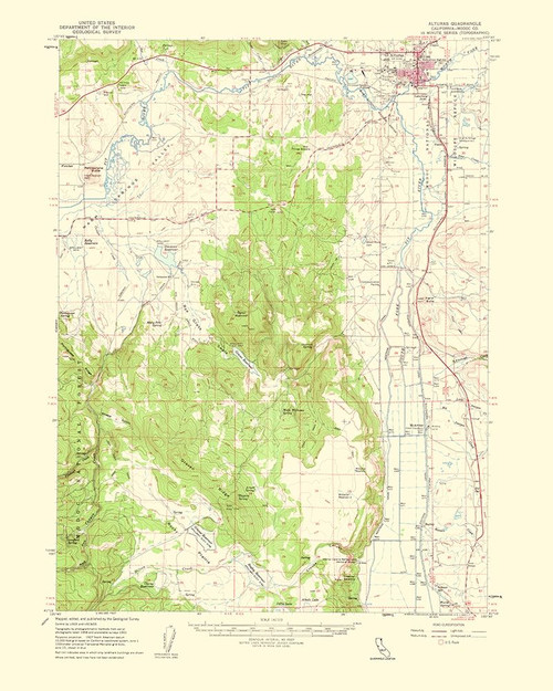 Alturas California Quad - USGS 1963 Poster Print by USGS USGS # CAAL0006