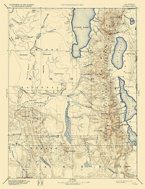 Alhambra California Sheet - USGS 1892 Poster Print by USGS USGS # CAAL0004