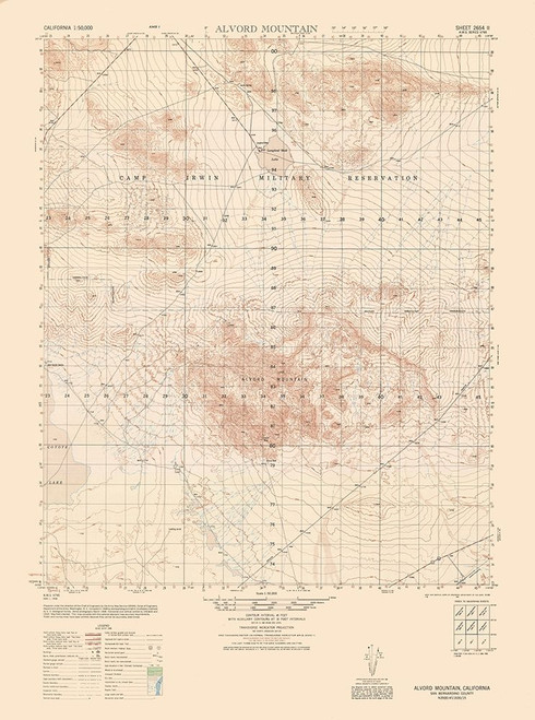 Alvord Mountains Sheet - US Army  1948 Poster Print by US Army US Army # CAAM0001