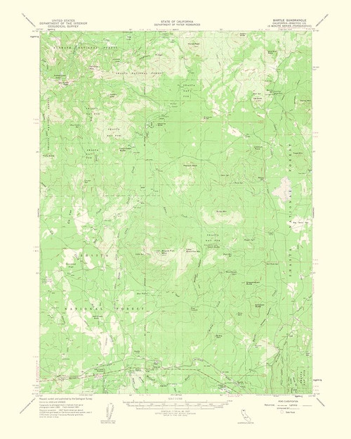 Bartle California Quad - USGS 1963 Poster Print by USGS USGS # CABA0006