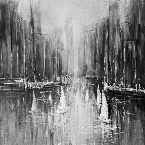 Grayscale boats on the water Poster Print by Atelier B Art Studio Atelier B Art Studio # BEGCOA4