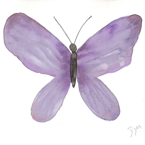 Watercolor Purplefly Poster Print by Beverly Dyer # BDSQ072A