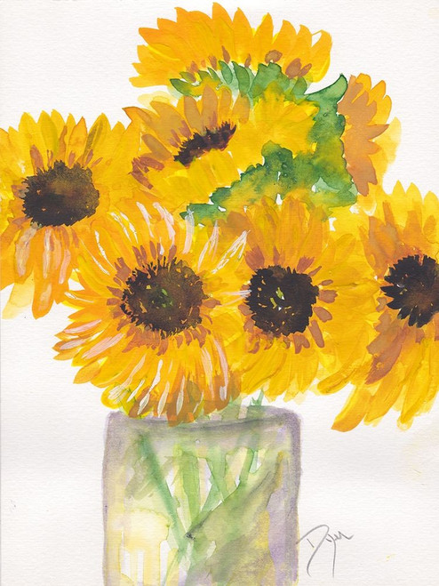 Sunflower Bouquet Poster Print by Beverly Dyer # BDRC217