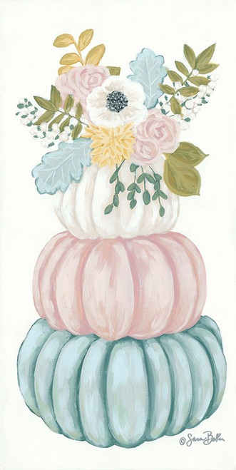 Floral Pumpkins Poster Print by Sara Baker # BAKE157