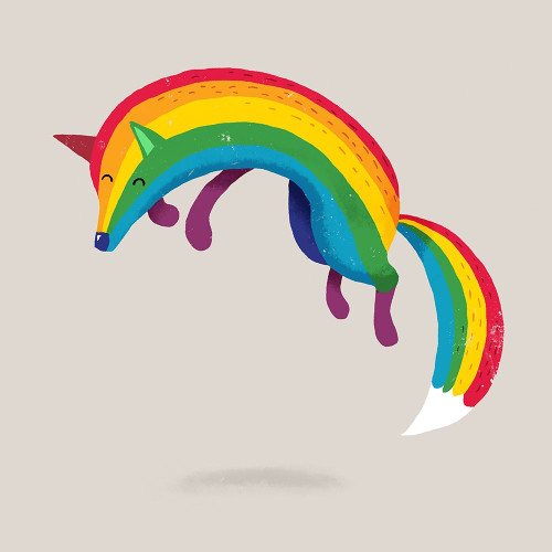 Rainbow Fox Poster Print by Michael Buxton # B3853D