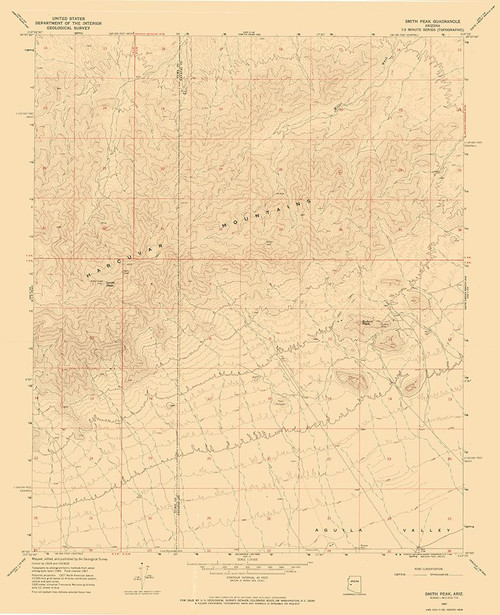 Smith Creek Arizona Quad - USGS 1967 Poster Print by USGS USGS # AZSC0003