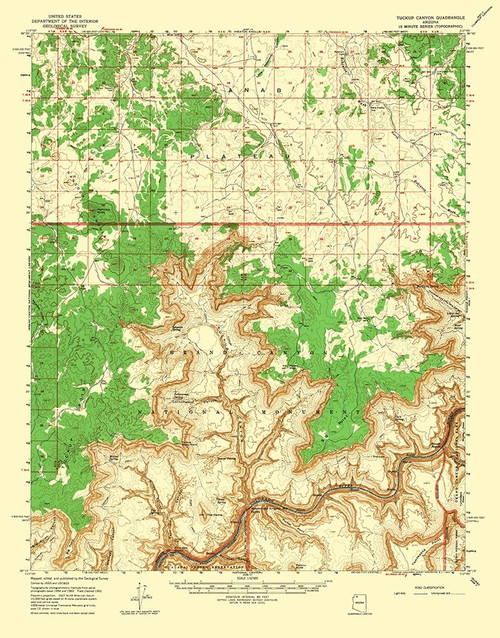 Tuckup Canyon Arizona Quad - USGS 1962 Poster Print by USGS USGS # AZTU0002