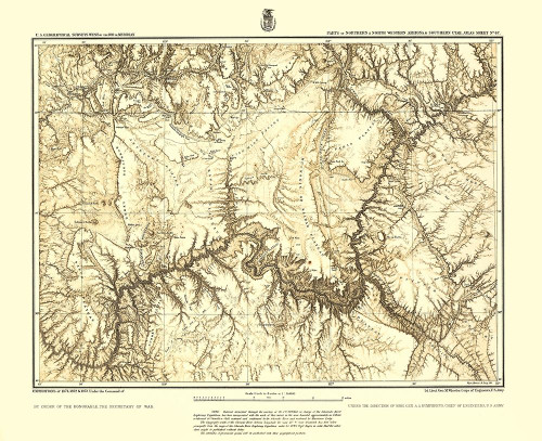 Arizona Utah Sheet - USGS 1873 Poster Print by USGS USGS # AZGR0010