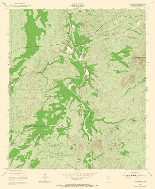 Fairbank Arizona Quad - USGS 1952 Poster Print by USGS USGS # AZFA0001