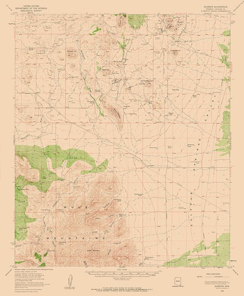 Gleeson Arizona Quad - USGS 1958 Poster Print by USGS USGS # AZGL0002