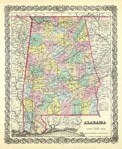 Alabama - Colton 1856 Poster Print by Colton Colton # ALZZ0001