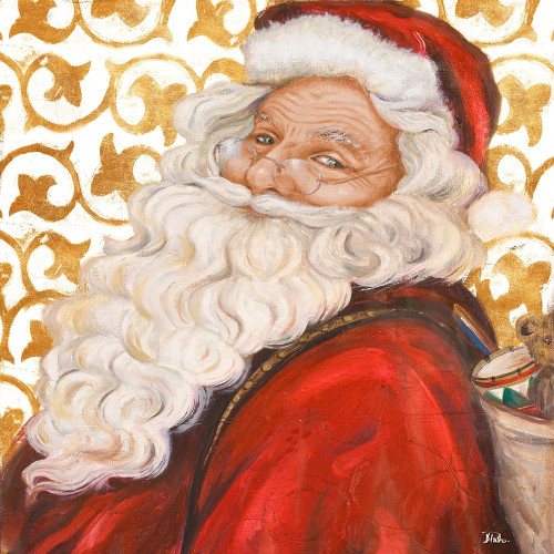 Gold Damask Santa Poster Print by Patricia Pinto # 8675JA