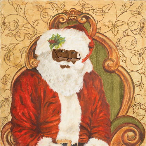 African American Sitting Santa Poster Print by Patricia Pinto # 9202CA