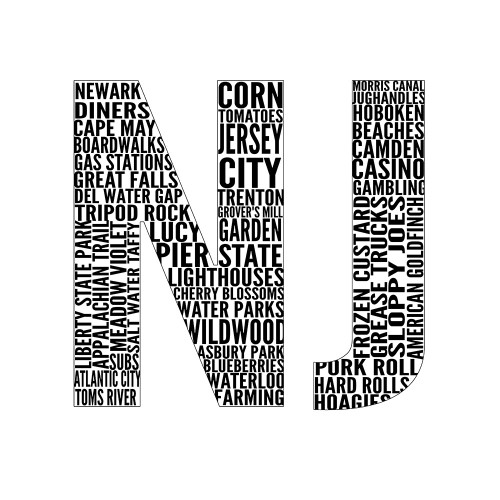 NJ Type Poster Print by SD Graphics Studio SD Graphics Studio # 9421LG