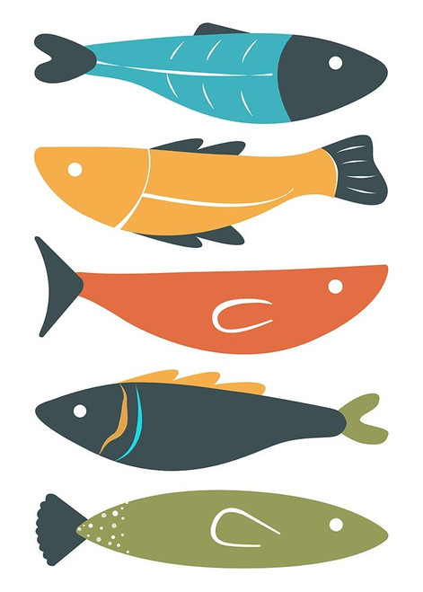 Playful Fish Poster Print by Ayse Ayse # A660D