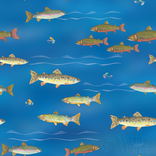 Angling in The Stream Pattern IB Poster Print by Courtney Prahl # 66475
