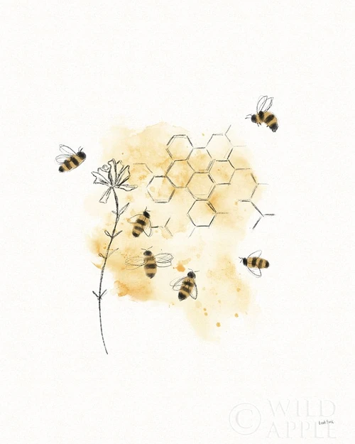 Bees and Botanicals VI Poster Print by Leah York # 61507