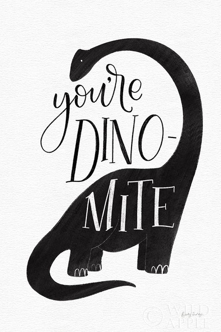 Dinomite BW Poster Print by Becky Thorns # 61425