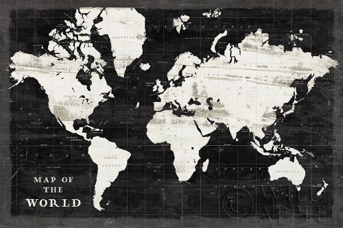World Map Black Poster Print by Sue Schlabach # 60389