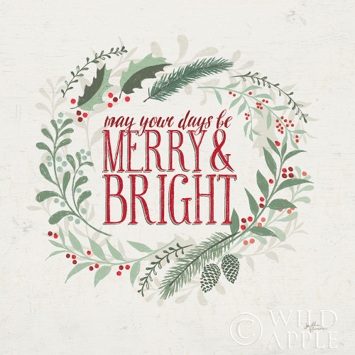 Seasons Greetings II Wreath Poster Print by Janelle Penner # 59700