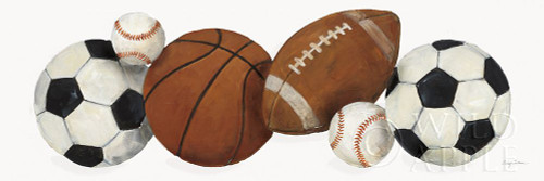 Sports Border I White Crop Poster Print by Avery Tillmon # 59587