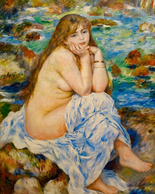Seated Bather 1884 Poster Print by Pierre-Auguste Renoir # 57418