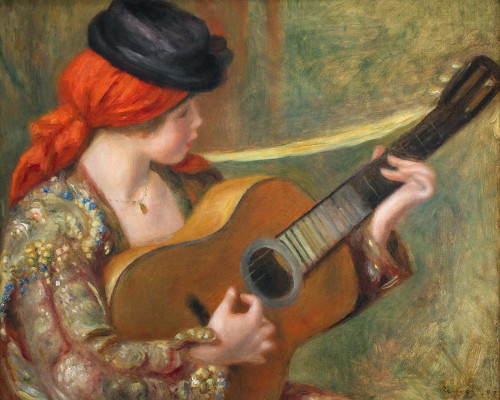 Young Spanish Woman with a Guitar Poster Print by Pierre-Auguste Renoir # 57377