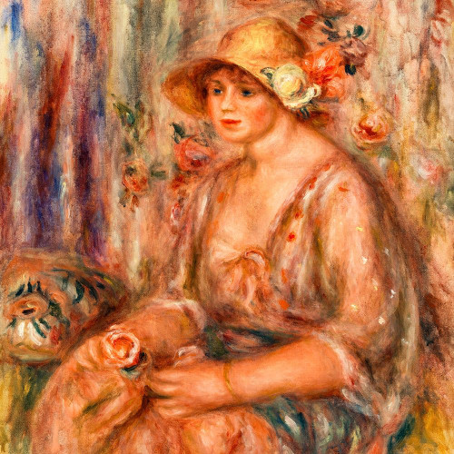 Woman in Muslin Dress 1917 Poster Print by Pierre-Auguste Renoir # 57210