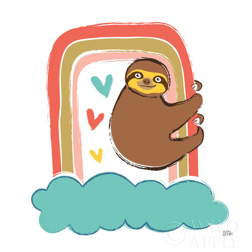 Colorful Sloth I Poster Print by Melissa Averinos # 56789