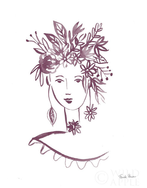 Flower Girl I Plum Poster Print by Farida Zaman # 59358