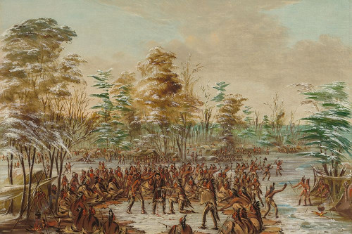 De Tonty Suing for Peace in the Iroquois Village Poster Print by George Catlin # 56085