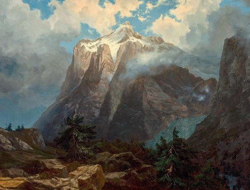 Mount Brewer from Kings River Canyon, California Poster Print by Albert Bierstadt # 55967