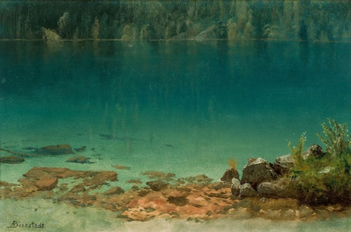 Lake Scene Poster Print by Albert Bierstadt # 55822
