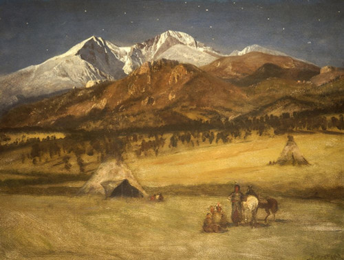 Indian Encampment - Evening Poster Print by Albert Bierstadt # 55841