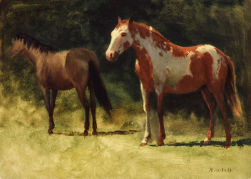Two Horses Poster Print by Albert Bierstadt # 55861