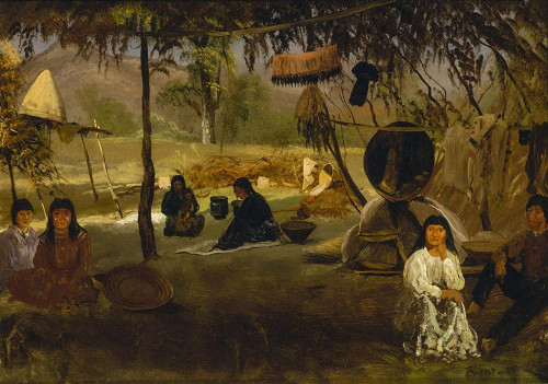 California Indian Camp Poster Print by Albert Bierstadt # 55855