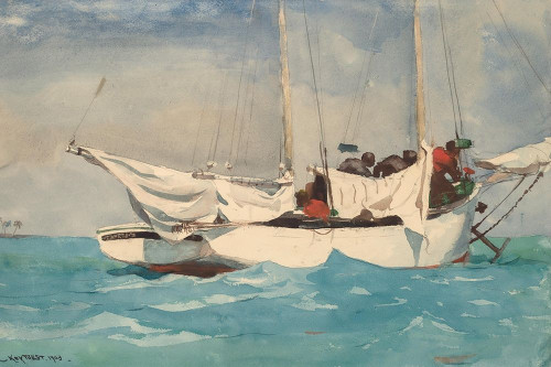 Key West, Hauling Anchor Poster Print by Winslow Homer # 55687
